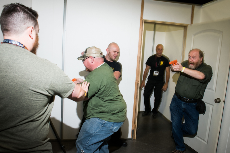 Active shooter obstacle course at PrepperCon in Sandy, Utah. Photo: Russel Daniels for Gizmodo